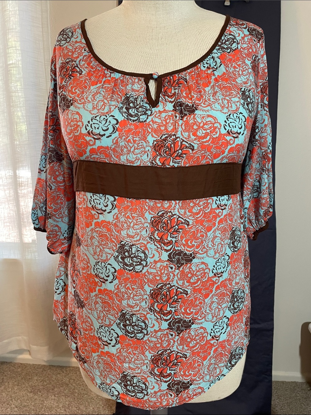 Cruel XxL 3/4 sleeve tie back top